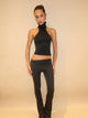 LEGGING ASYMÉTRIQUE ÉVASÉE -  NOIR