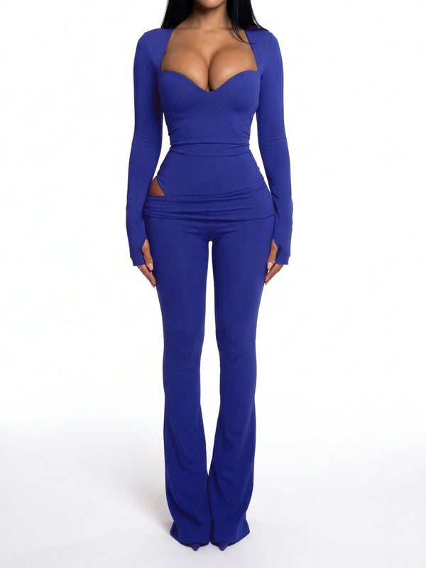 LEGGING ASYMÉTRIQUE ÉVASÉE -  NAVY