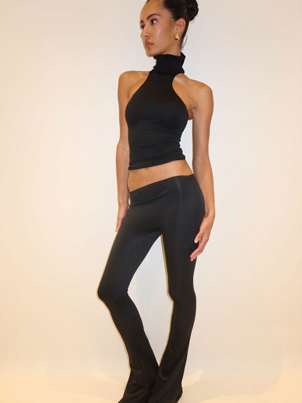 LEGGING ASYMÉTRIQUE ÉVASÉE -  NOIR