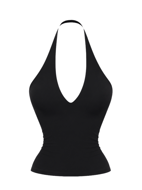 TOP HALTER NOIR
