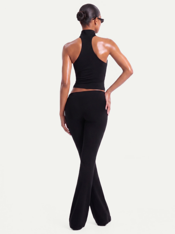 LEGGING ASYMÉTRIQUE ÉVASÉE -  NOIR