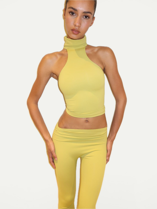 LEGGING ASYMÉTRIQUE ÉVASÉE - MATCHA