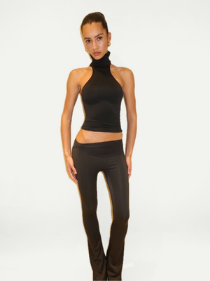 LEGGING ASYMÉTRIQUE ÉVASÉE -  NOIR