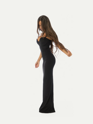 ROBE SABLIER SIRÈNE NOIR