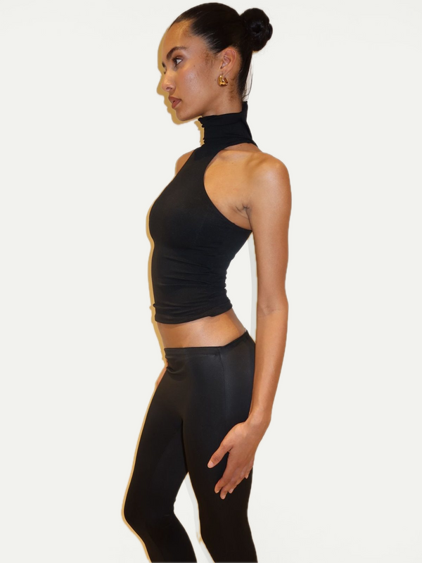 LEGGING ASYMÉTRIQUE ÉVASÉE -  NOIR